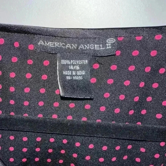 Women's American Angel II Blouse, 14/16, Black & Pink Y2K Style - Picture 3 of 10